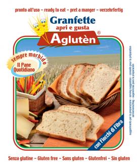 Agluten - Bezlepkové krajíce chleba Granfette s vlákninou 150 g (2 x 75 g) 