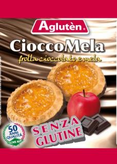 CioccoMela - Koláček bez lepku s  jablečnou náplní máčený v extra hořké čokoládě