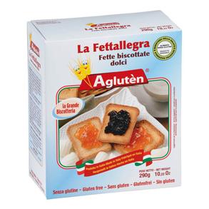 Agluten - Bezlepkové sladké suchary La Fettallegra 290 g (6 porcí)